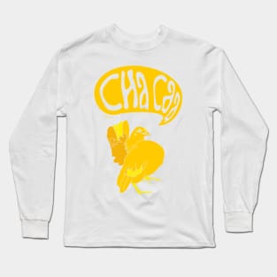 illustration of little yellow chicken dancing Long Sleeve T-Shirt